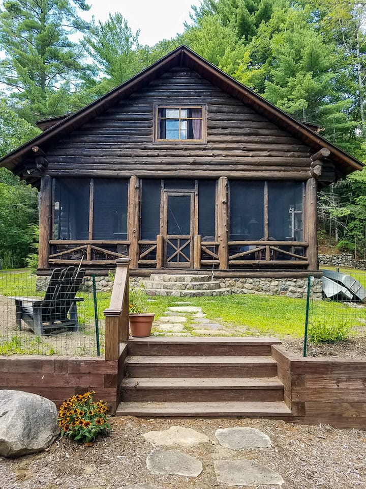Best spot on the Lake! ADK Authentic Log Cabin Chalets for Rent in