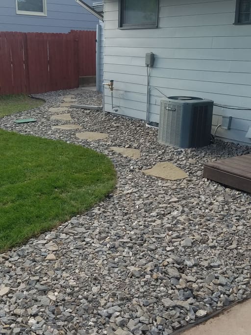 stone pathway from back door entrance to gate