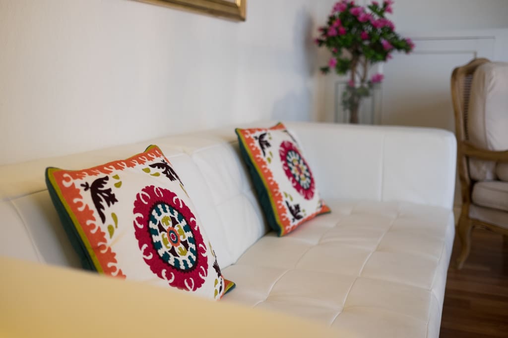 Brand new leather sofa in the living room area