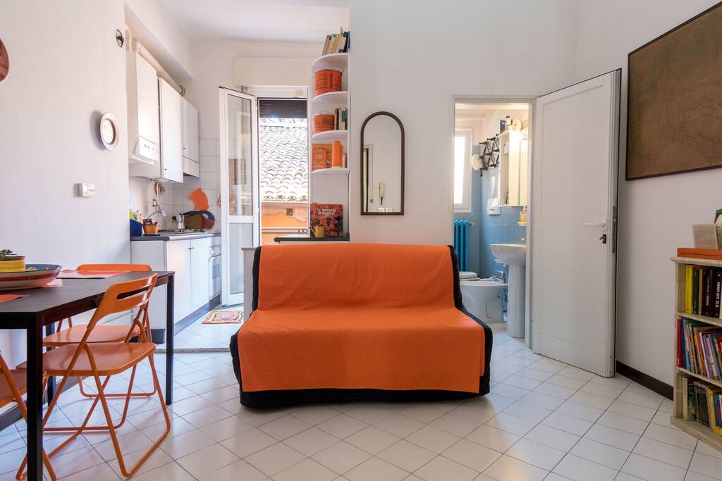 Living with balcony and bathroom