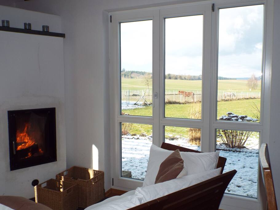 Sitzplatz am Kaminofen