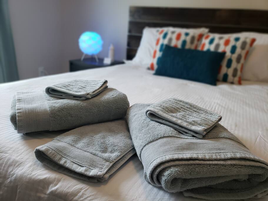 Fresh towels are provided for each guest.