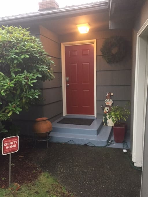 This is the main entrance. The house has a security system.