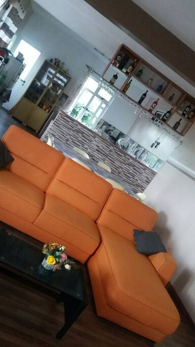 living room & kitchen