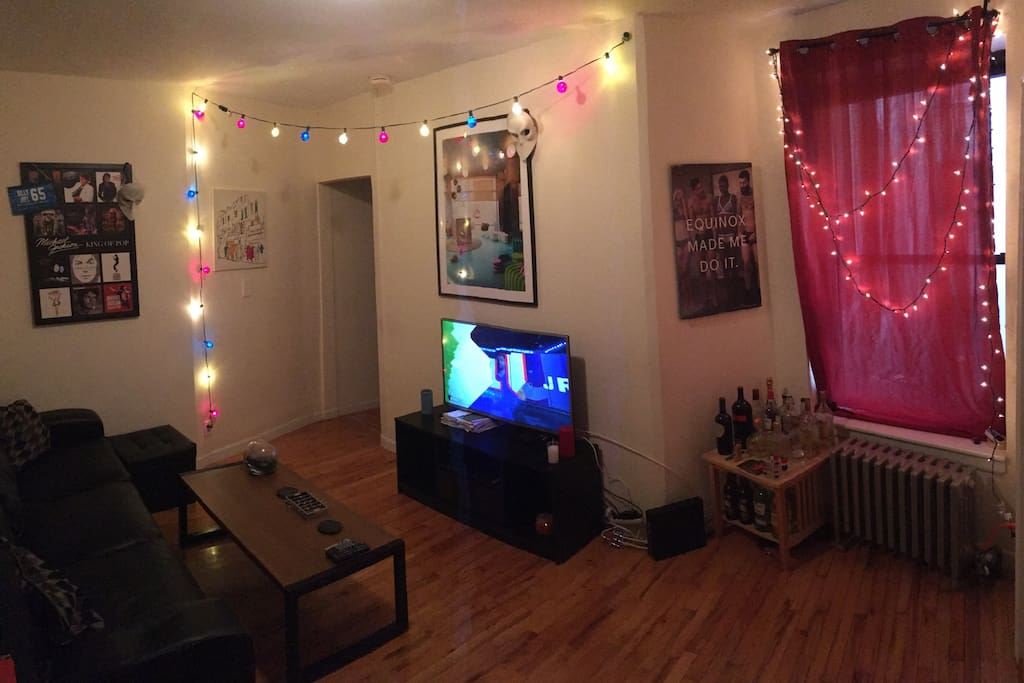 The living room. Sit, eat, relax, and watch some TV.