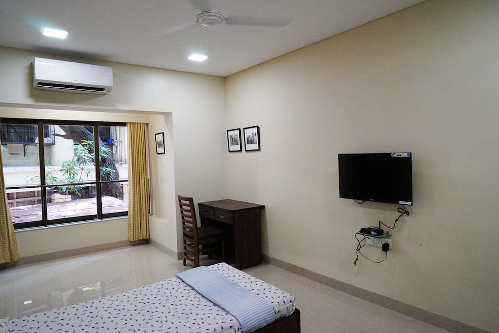 Bedroom with TV, AC