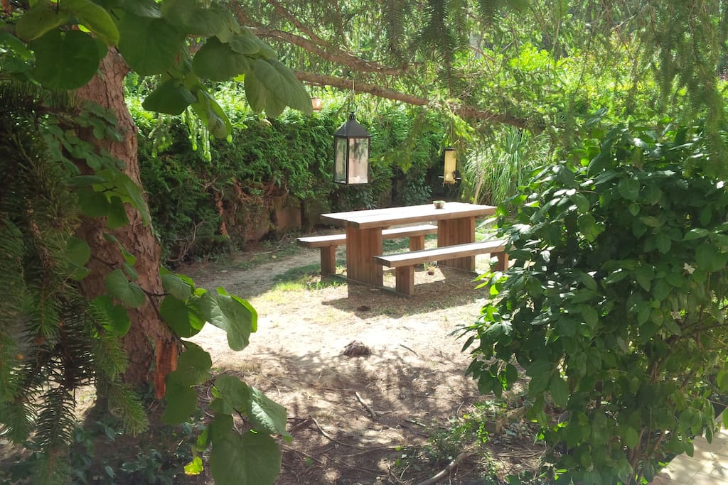 Front garden dining area