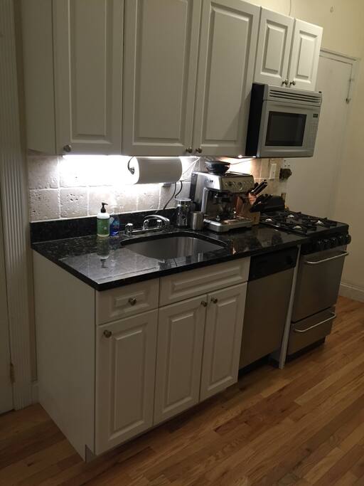 Kitchen: Dishwasher, Stove/Oven, Microwave, Espresso Machine