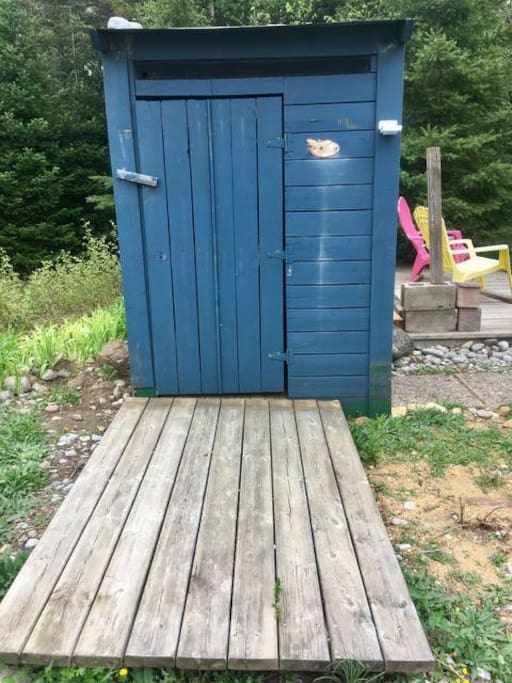 The cozy/clean outhouse!