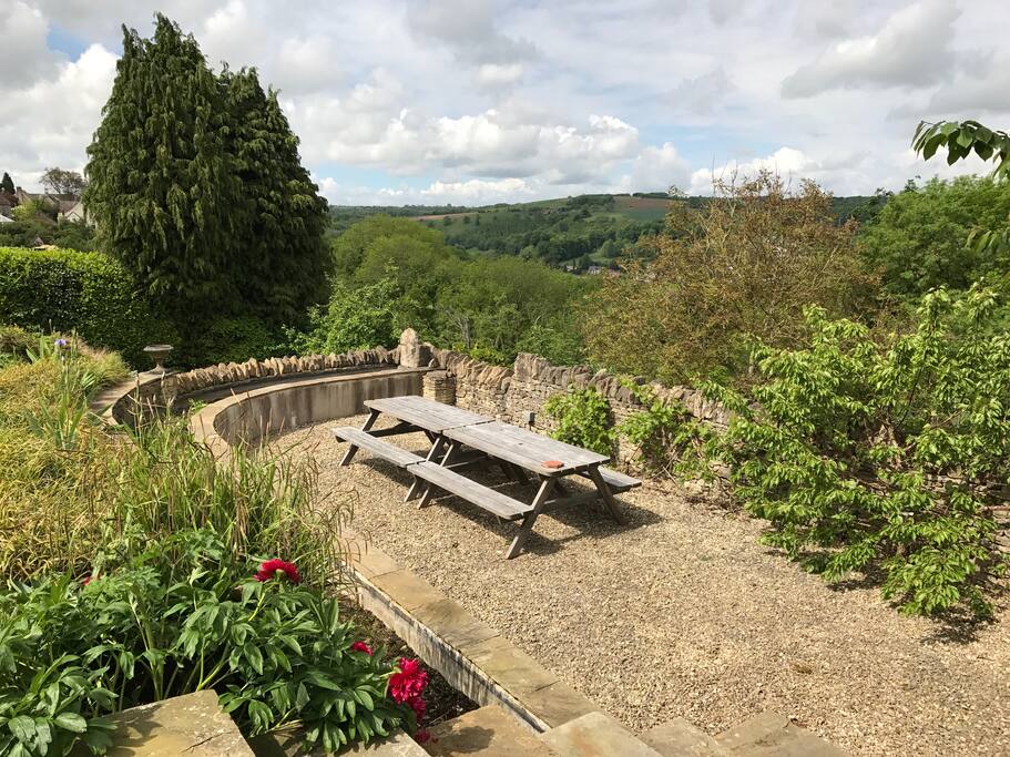 Outdoor dining, one of three terraces