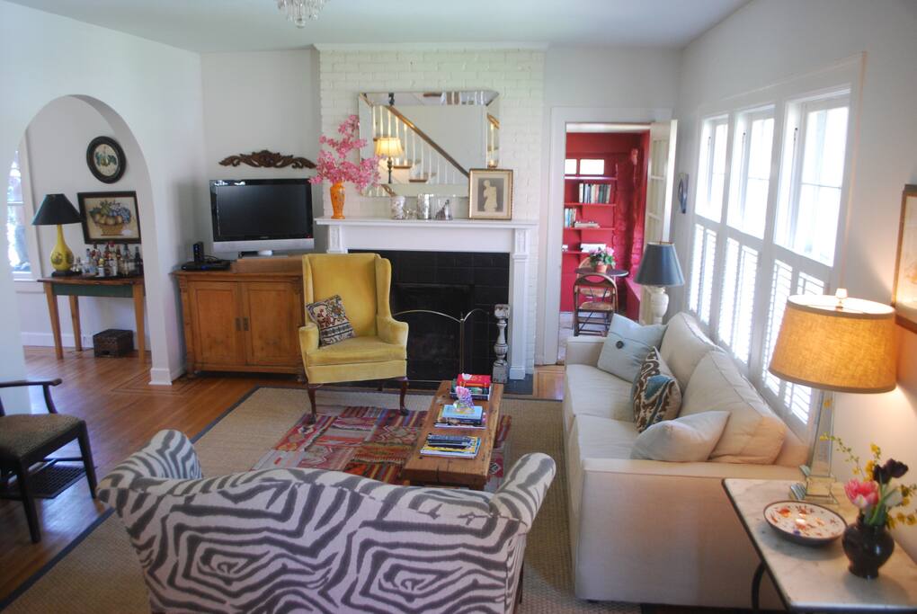 Living Room, with view to Dining Room and sun room