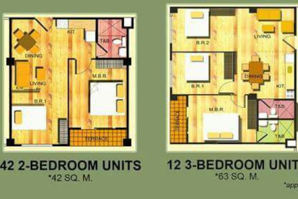 Our unit is 42 sqm... a good space for 3 people