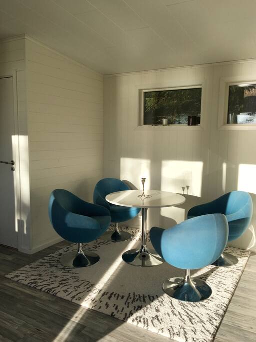 Have a glass of wine in the lounge area.