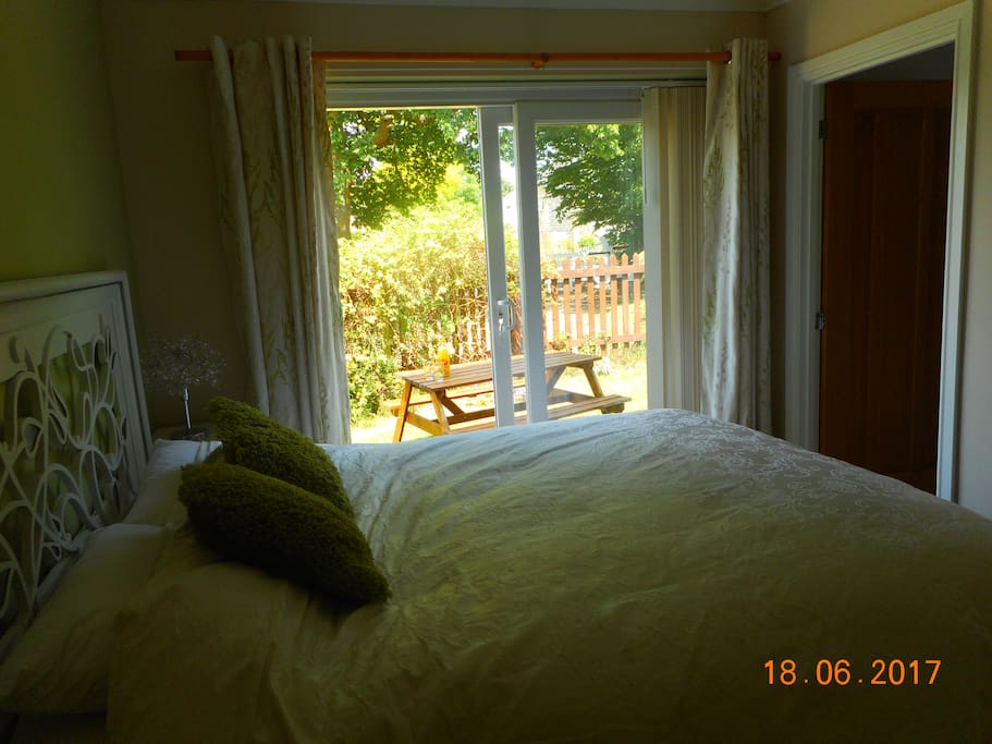 bedroom 1 private entrance with garden