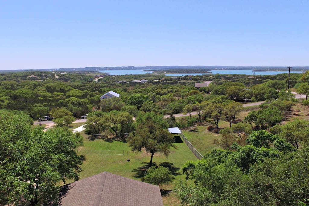 Aerial View from above Texas Lake Haus