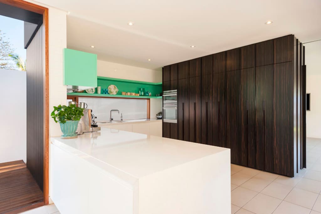 Modern kitchen with fully integrated appliances