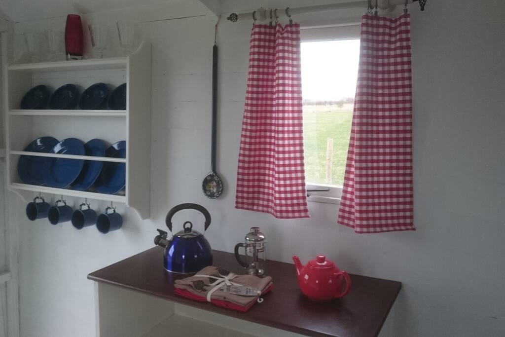 Pots & Pans, crockery and cutlery all supplied.