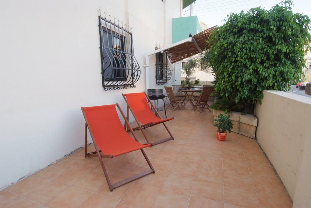 Sunny garden terrace