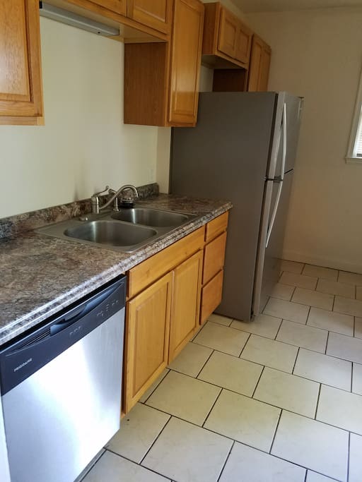 Spacious kitchen with new appliances