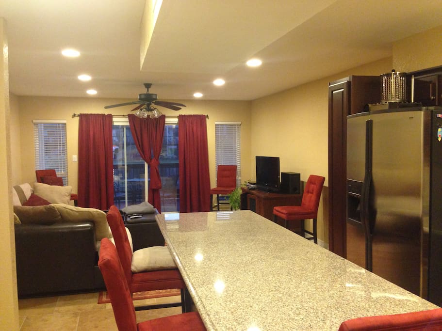 Cozy Living Room/Kitchen Combination.