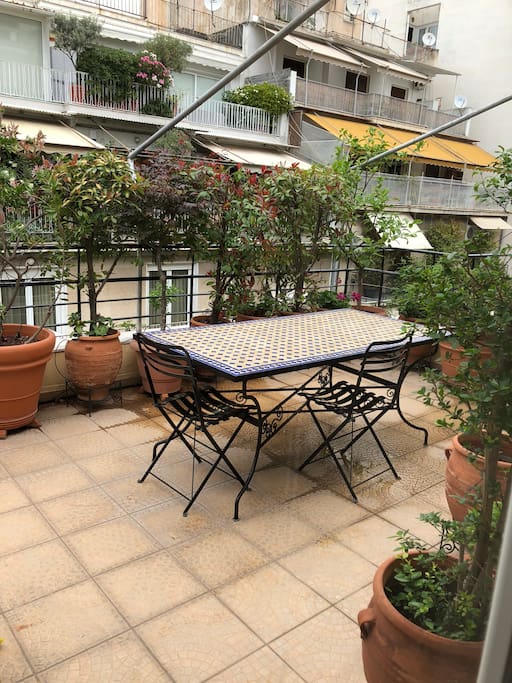 The terrace with the Moroccan Table.