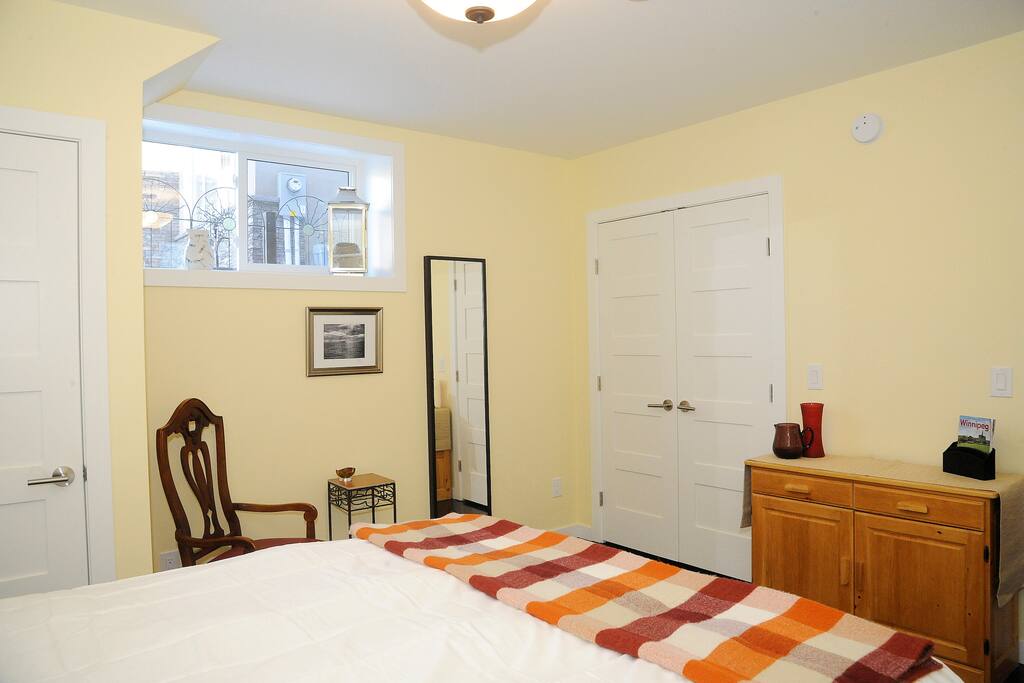 Large closet and full length mirror