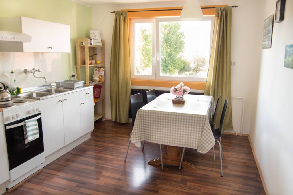 Kitchen with ever changing view