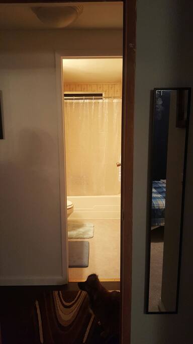 Private bathroom across the hall.