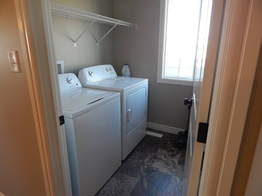 Brand new washer and dryer in the laundry room