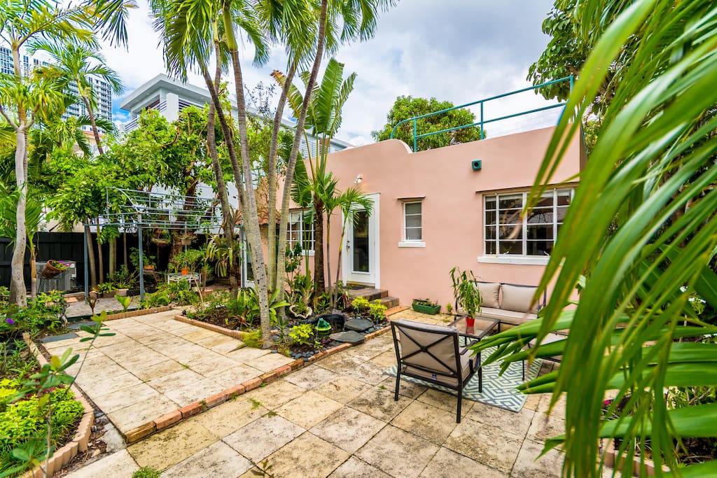 Courtyard and house