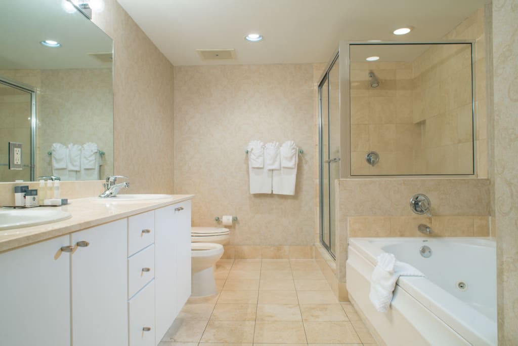 Full Bathroom with Jetted Tub and Shower