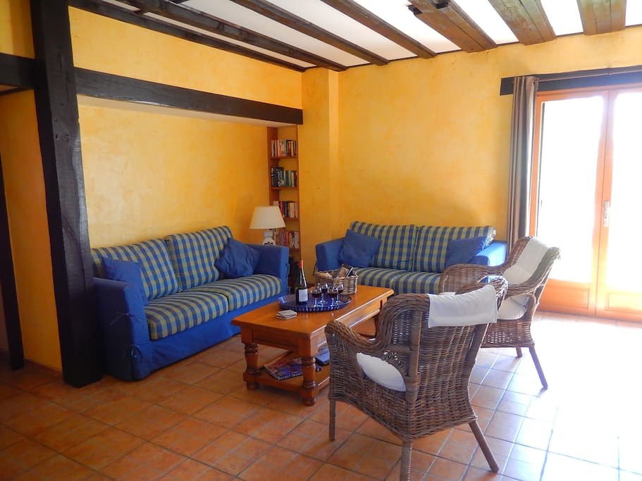 Lounge area with french doors to the garden