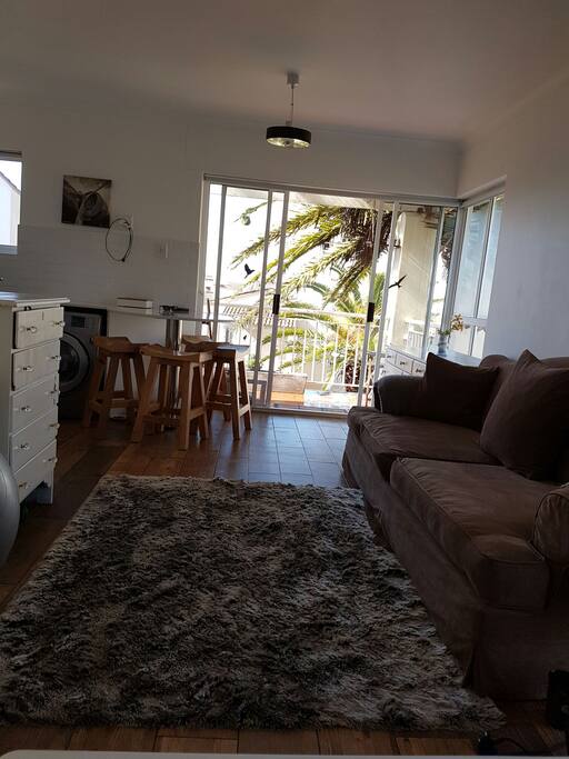 Looking out towards the ocean and cozy porch