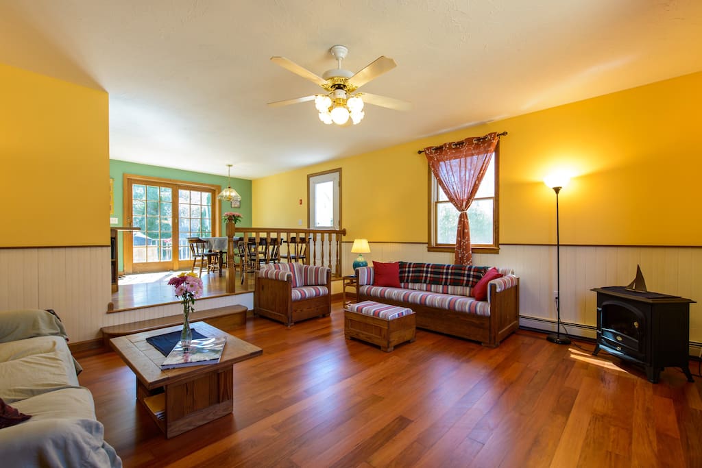 Bright living room seating area