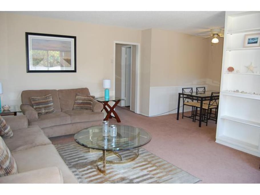 Living/dining area with open feel.