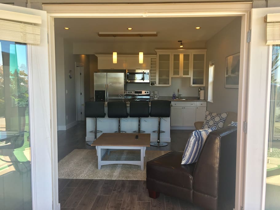 Open doors to suite