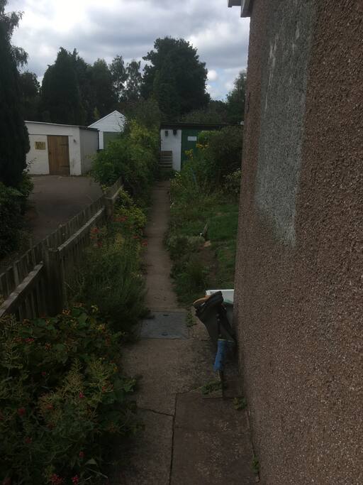 Heading to the back garden