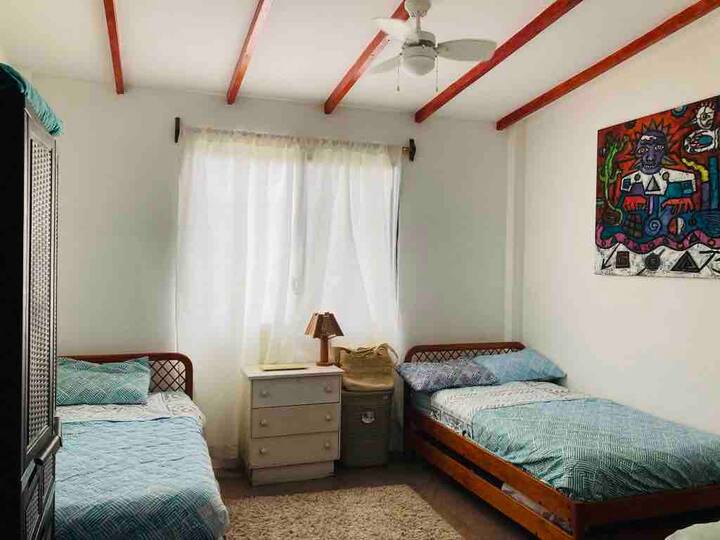 Სტუმრების საძინებელი: 3 ერთადგილიანი საწოლი, კონდიციონერი, სააბაზანო, საწოლები 3