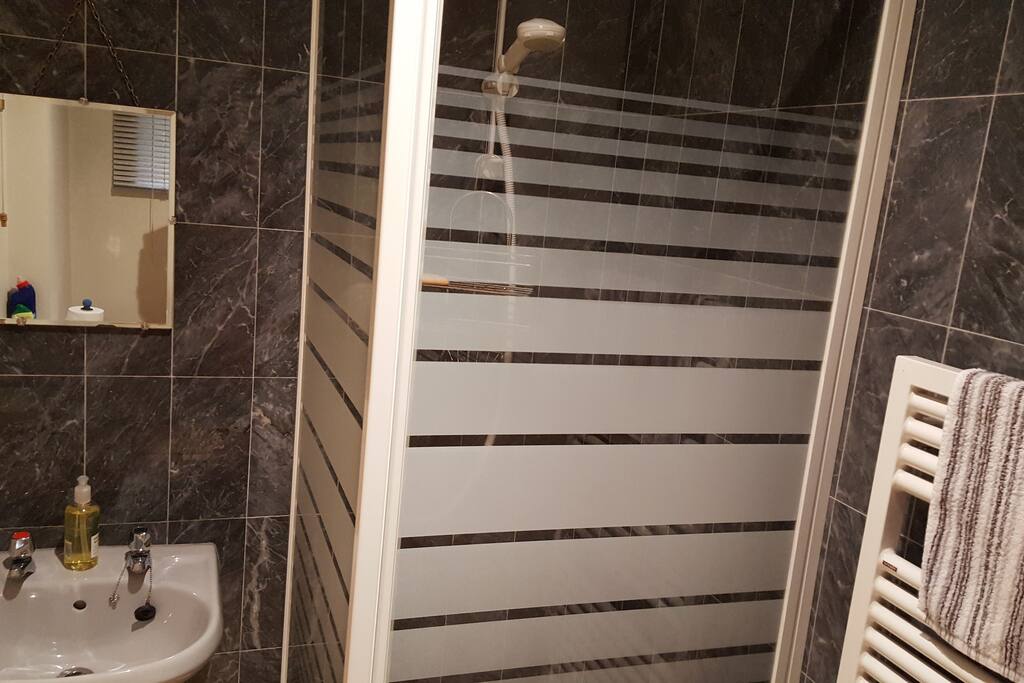 Private shower and toilet