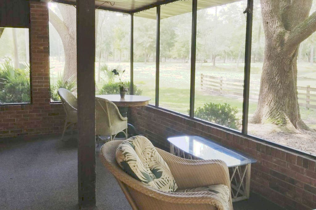 Relax on the screened porch