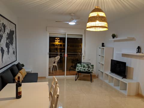 Spacious holiday apartment with pool in sunny town