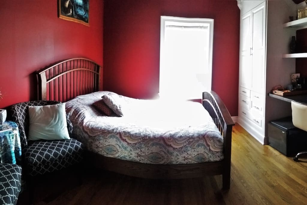 Bedroom with seating area. Bedroom is off the Kitchen.