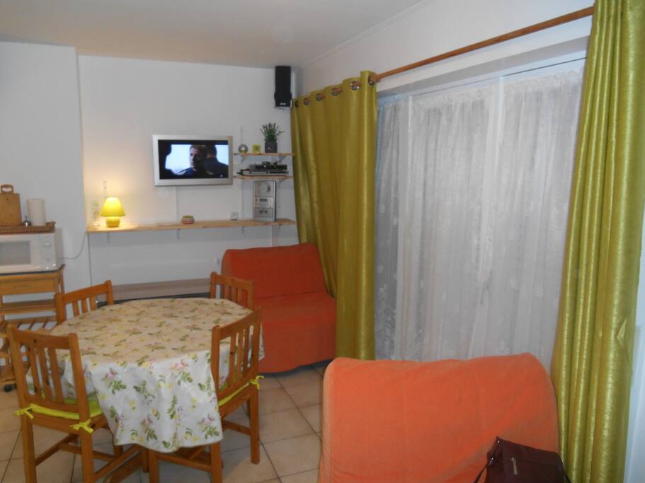partie salle a manger et tv