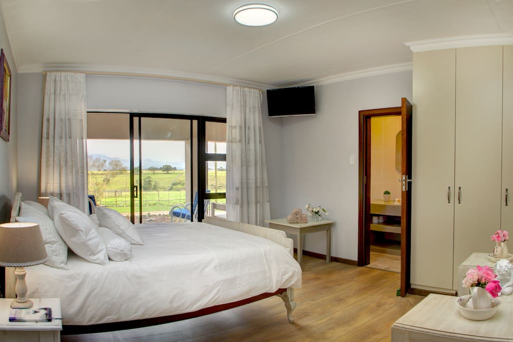 Room 2 - Double bed, with shower, single basin and toilet. Air conditioning and Cable TV in Room