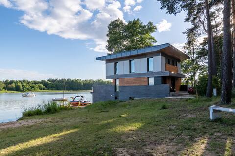 Beautiful lake Villa at the surrounded by forest.