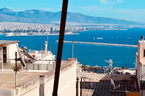 Modern family apartment (80m2), stunning sea view