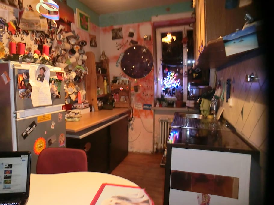 the kitchen