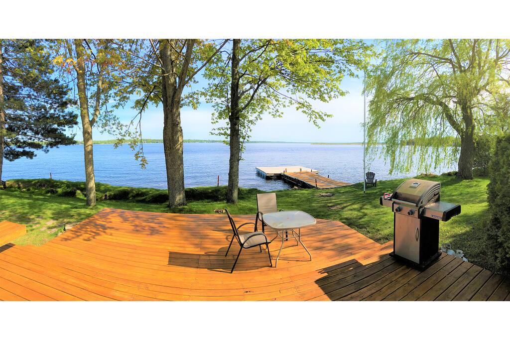 Back deck looking out onto the lake
