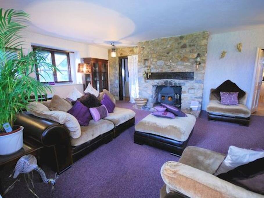 Lounge with woodburner
