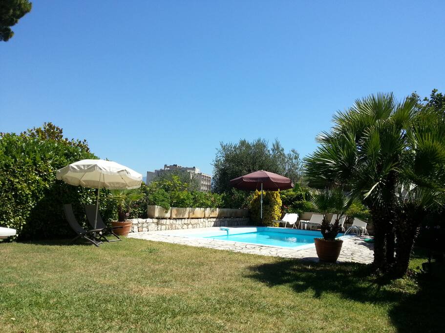 le jardin et la piscine devant votre pavillon